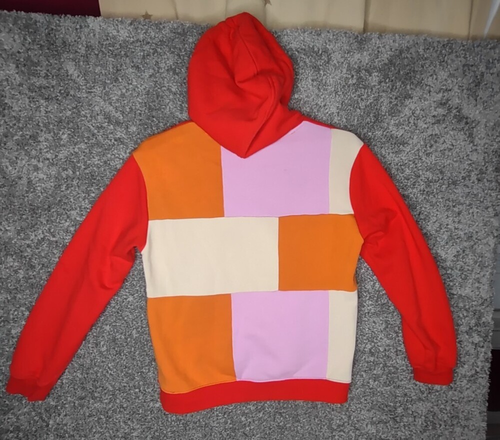 Lego x Target Hoodie Womens X-Small Color Block Red Pink Orange Sweatshirt EUC